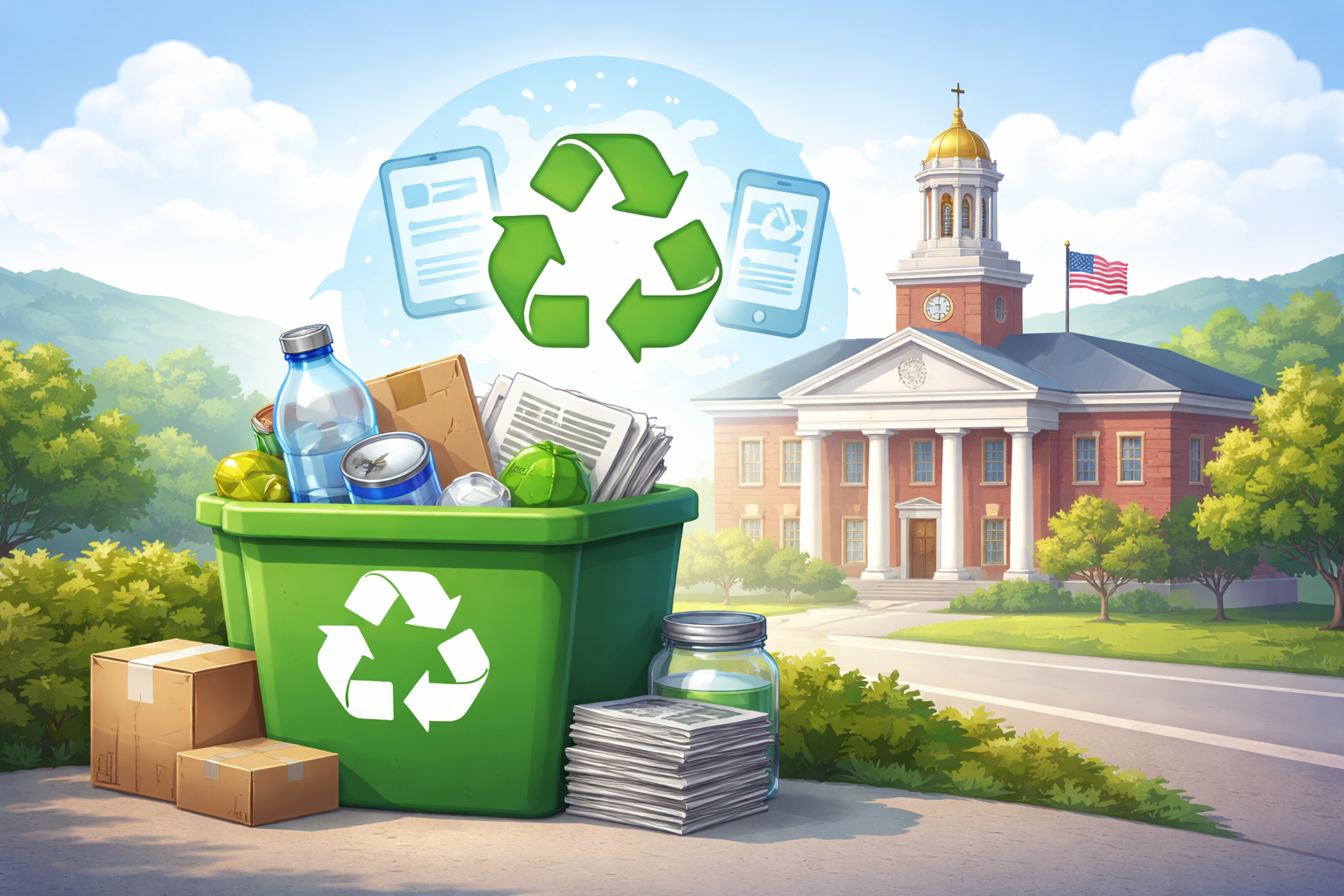 Editorial illustration for: Frederick County Provides Updated Recycling Information for Residents