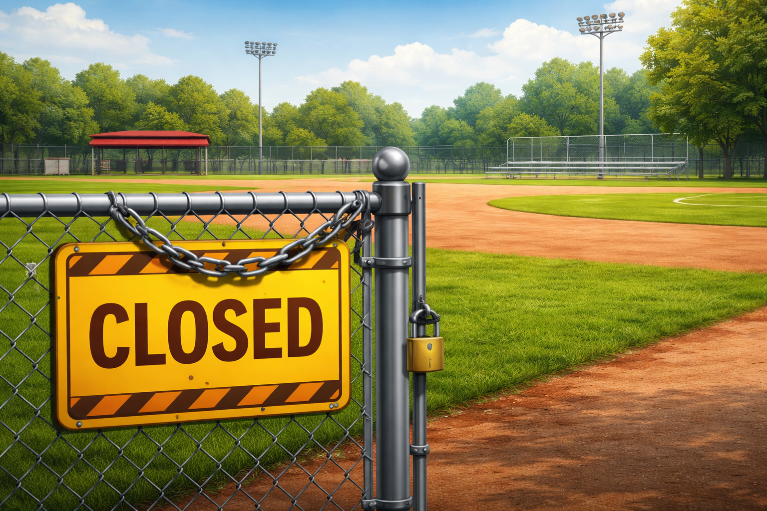 Editorial illustration for: City Closes All Baseball and Softball Fields on Sept. 3