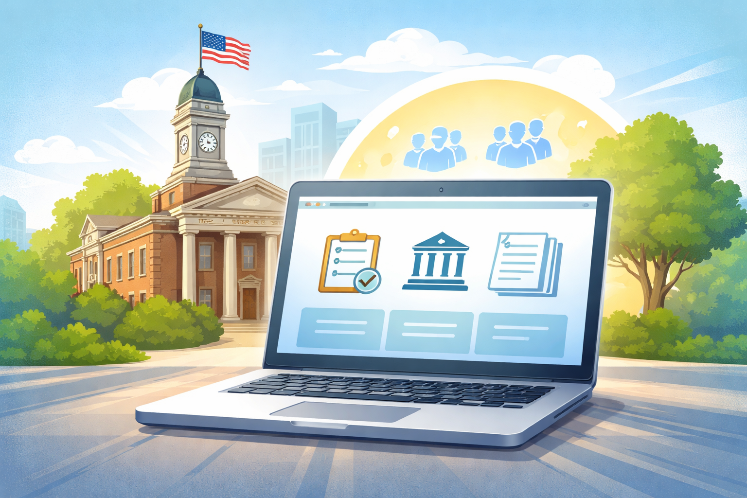 Editorial illustration for: Frederick County Online Hub Provides Access to Boards, Commissions, and Meeting Agendas